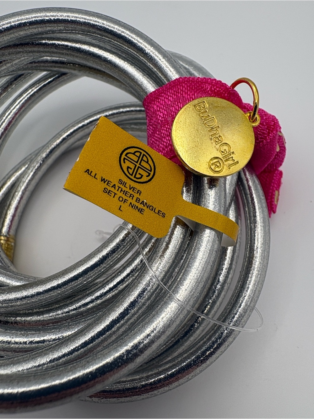 BuDhaGirl Silver and Gold Stackable Coil Bangle Bracelet - Women Jewelry - Picture 4 of 5
